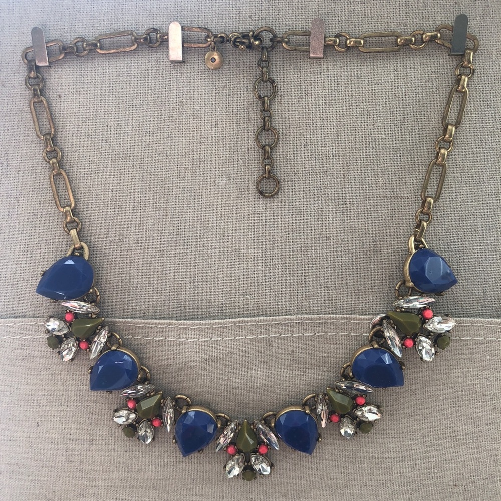 J Crew Multi-Color Gemstone Statement Necklace - image 1